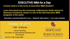 UMD-Smith Global Leadership EMBA for a Day!